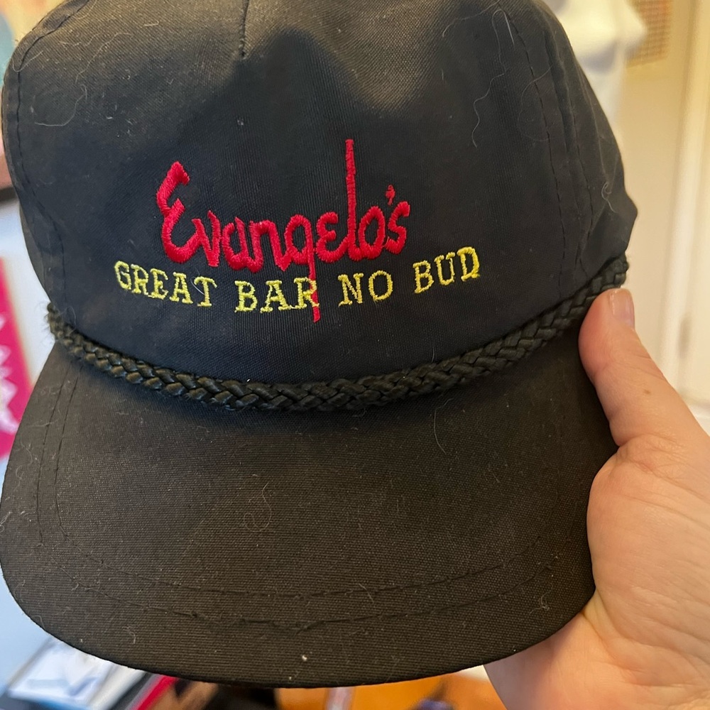 Vintage Evangelo's Black Cap with Embroidered Logo